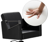 Kirpyklos kėdė Toma BLACK, su pakoju - juoda